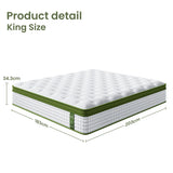 Medium firm latex hybrid pocket spring mattress, 34cm king