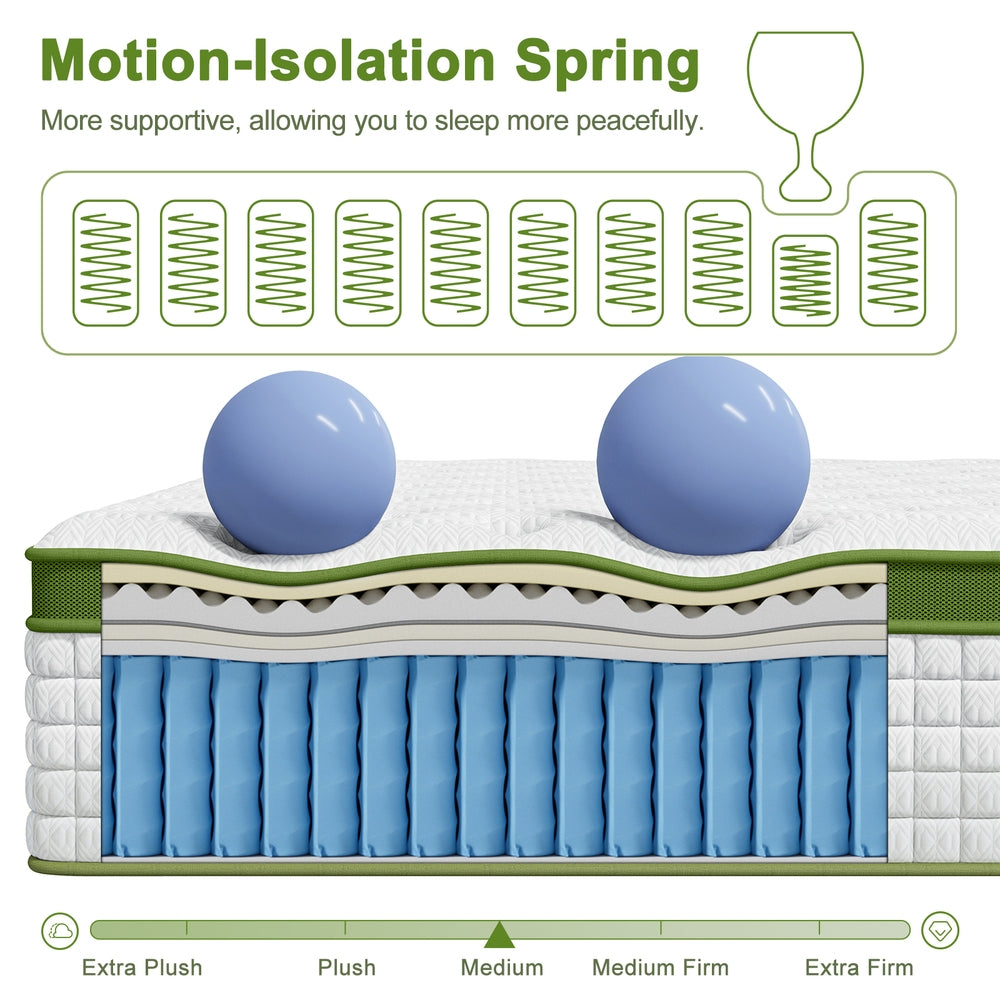 Medium firm latex hybrid pocket spring mattress, 34cm king