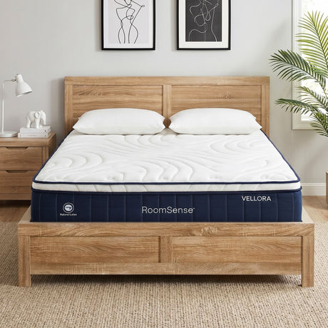 Bettona Pine Queen bed frame in a modern bedroom