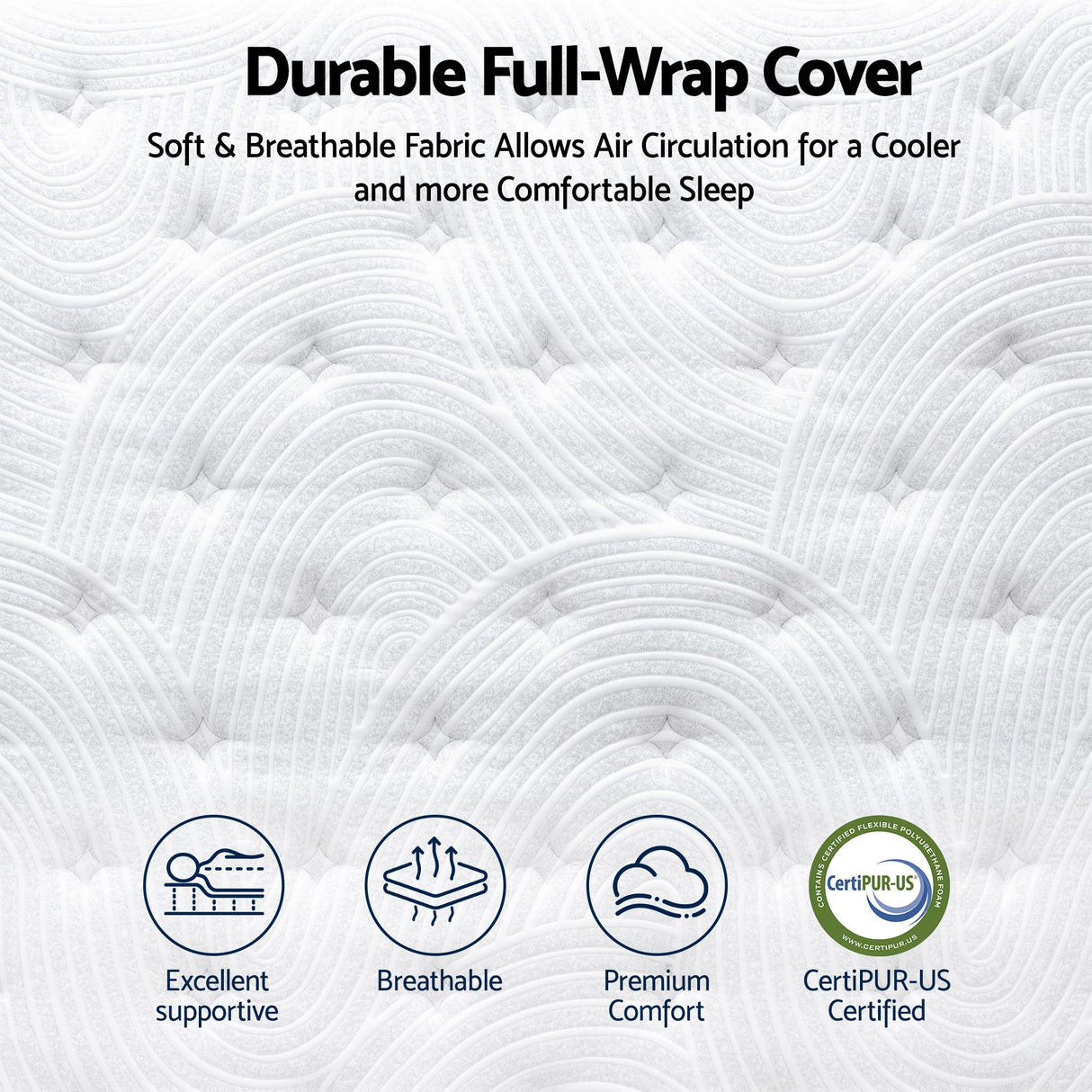Medium Soft Tencel Cooling Hybrid Mattress, 34cm Single