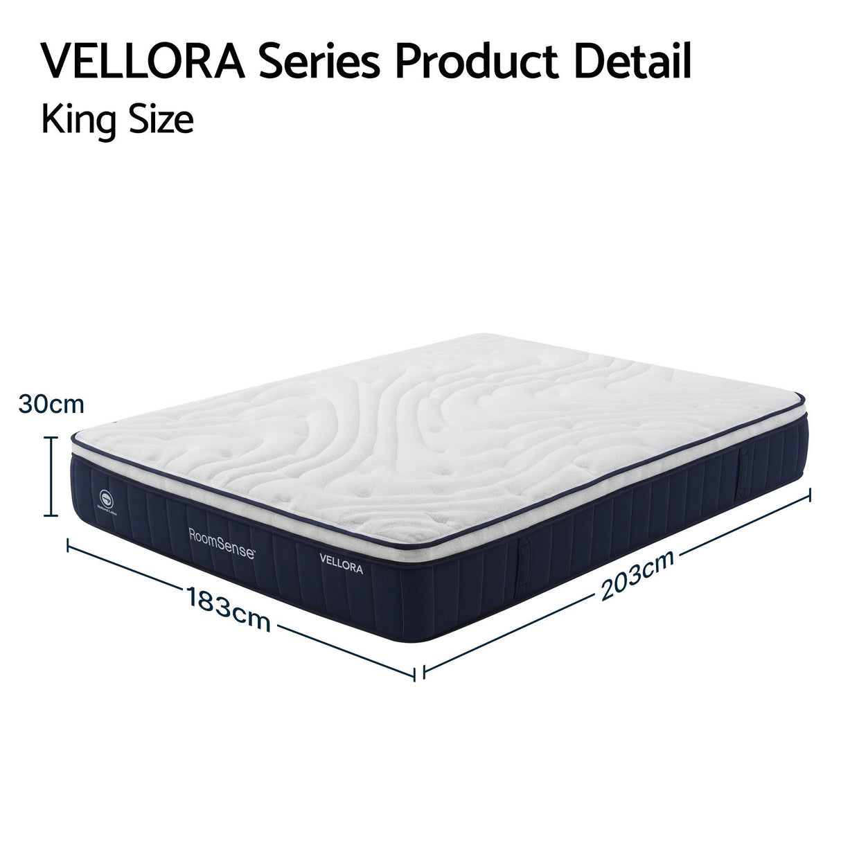 Medium firm hybrid pocket spring mattress, 30cm king