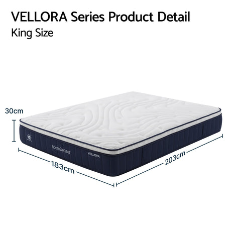 Medium firm hybrid pocket spring mattress, 30cm king