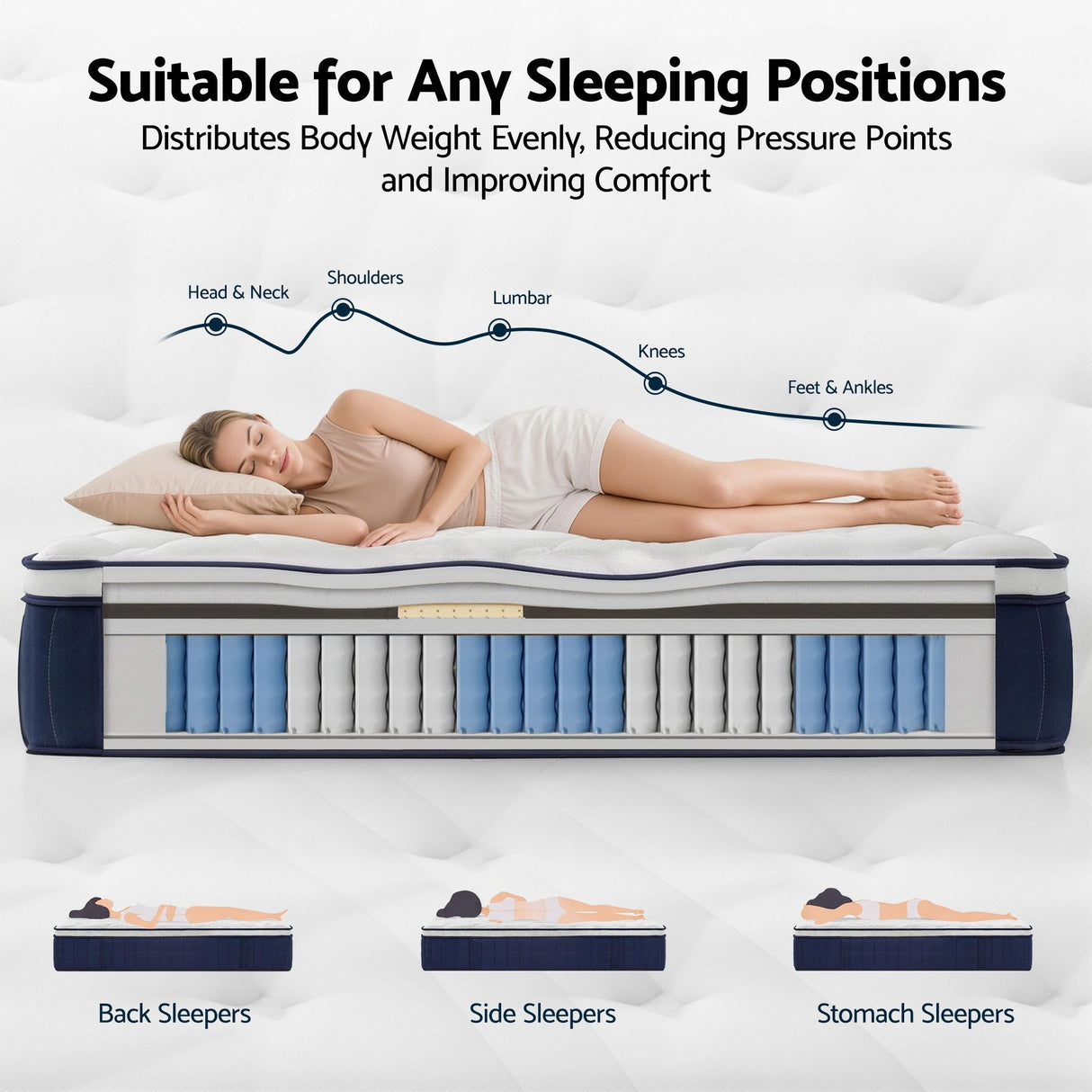 Medium Firm Latex Hybrid Mattress, 30cm King Single