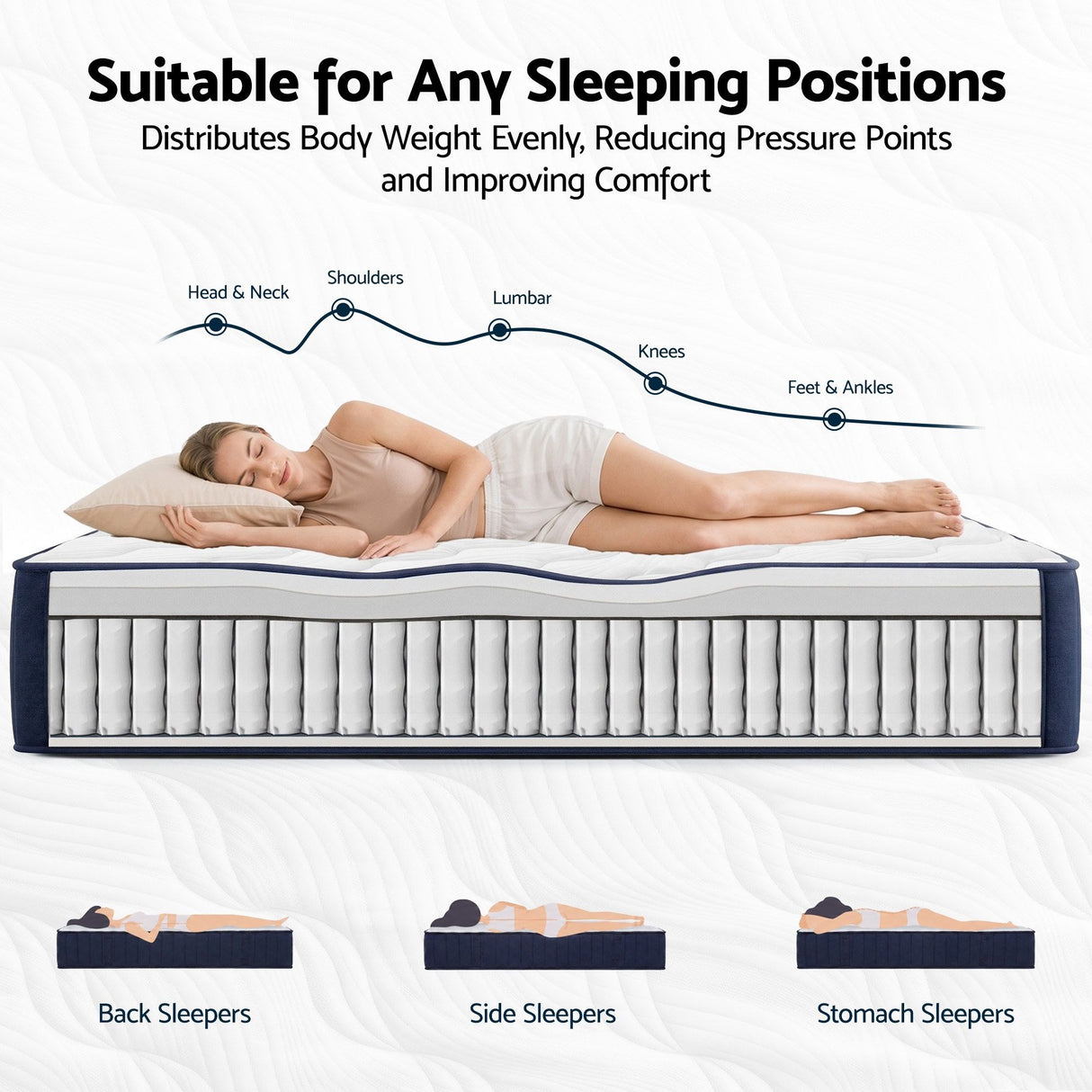 Firm Pocket Spring Hybrid Mattress, 26cm Queen