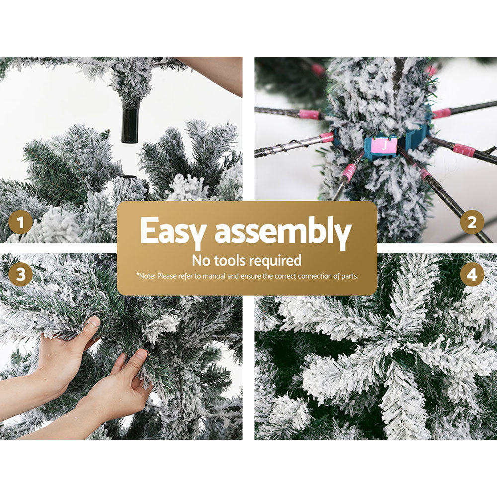 Jingle Jollys 8FT Snow-Flocked Christmas Tree