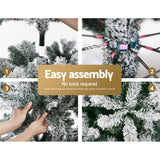 Jingle Jollys 8FT Snow-Flocked Christmas Tree