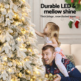 Jingle Jollys 7ft Snow Flocked Pencil Tree