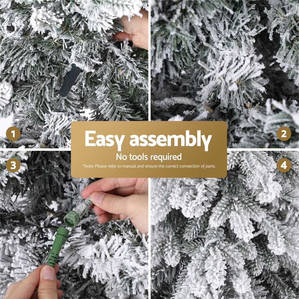 Jingle Jollys 7ft Snow Flocked Pencil Tree