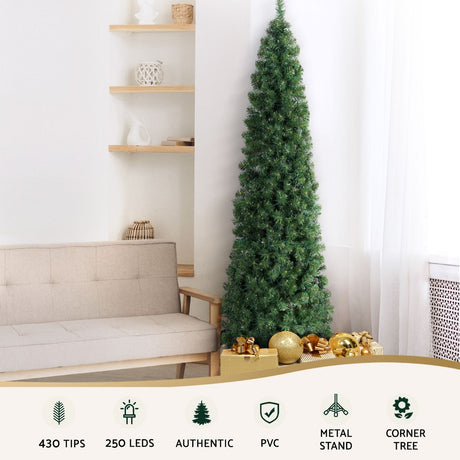 Jingle Jollys 7FT Pre-lit Corner Christmas Tree
