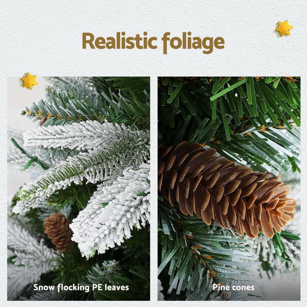 Jingle Jollys 190cm LED Flocked Christmas Tree