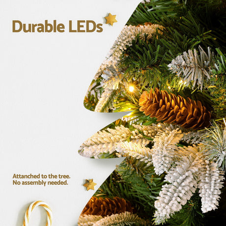 Jingle Jollys 190cm LED Flocked Christmas Tree