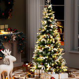 Jingle Jollys 190cm LED Flocked Christmas Tree