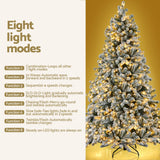 Jingle Jollys 2.1m Pre-lit Snow Flocked Christmas Tree