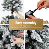 Jingle Jollys 2.1m Pre-lit Snow Flocked Christmas Tree