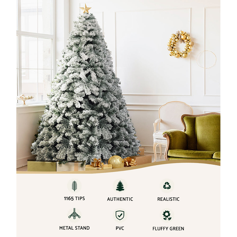 Jingle Jollys 8FT Snow-Flocked Christmas Tree