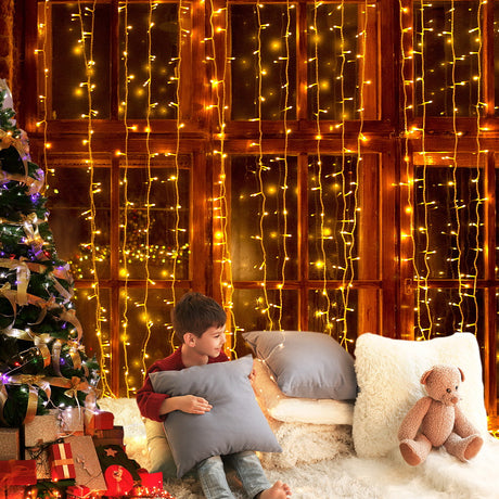 Jingle Jollys 3x6M Warm White Curtain Lights