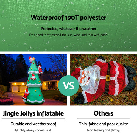 Jingle Jollys 5M Inflatable Illuminated Santa Tree