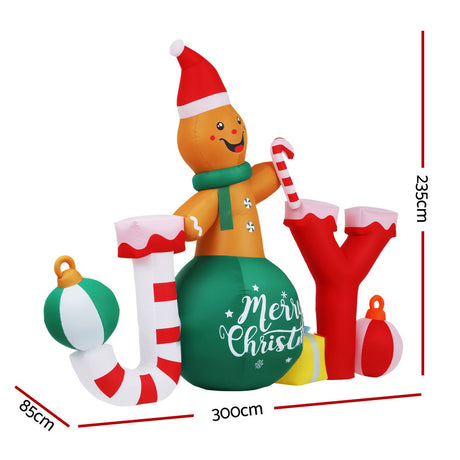 Jingle Jollys Inflatable Christmas Gingerbread Joy