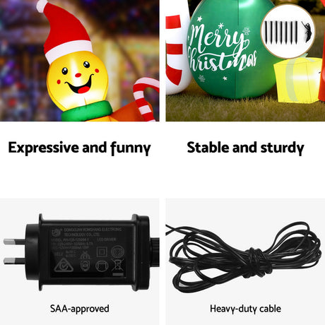 Jingle Jollys Inflatable Christmas Gingerbread Joy
