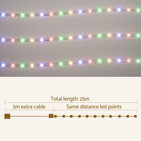 Jingle Jollys 20M Colorful LED Christmas Lights