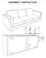 Brown 3 Seater Faux Sofa for Living Room