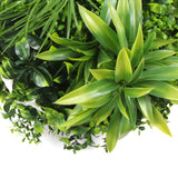 Flowering White Artificial Green Wall Disc UV Resistant 50cm (White Frame)