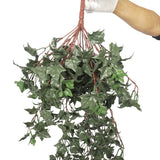 Artificial hanging ivy bush styled in basket for indoor and outdoor display — Allure Home Collections