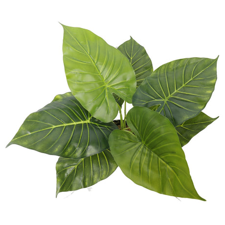 Artificial taro elephant ear leaf close-up showing realistic texture and veining — Allure Home Collections