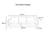 Brown 3 Seater Faux Sofa for Living Room